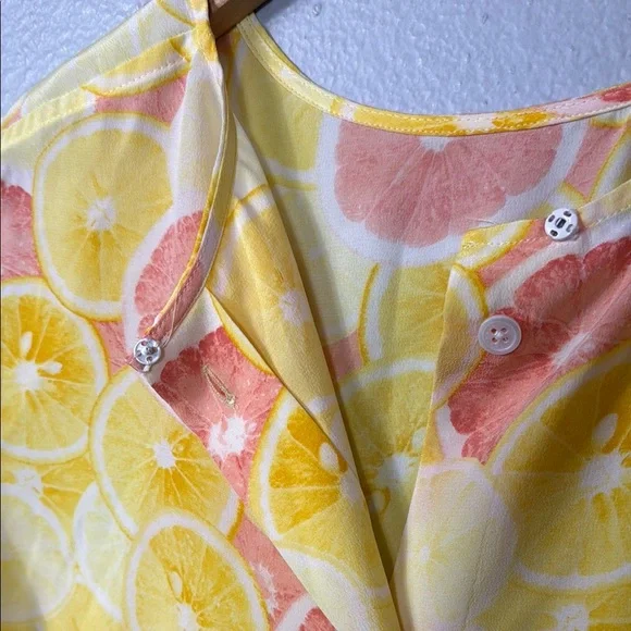 Equipment Femme Silk Citrus Print Sleeveless Top - Picture 5 of 6